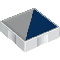 Duplo Tile 2 x 2 with Shape Blue Right Triangle Print