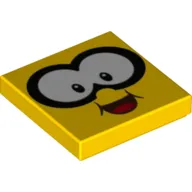 Tile 2 x 2 with Face, Large White Eyes print