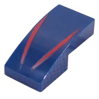 Slope Curved 2 x 1 No Studs with Red Stripes print