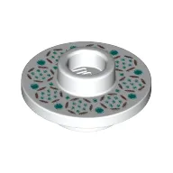 Equipment Cup / Teacup Saucer with Recessed Stud on Top with Flowers and Dots Print