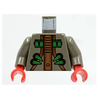 Torso Stingray Dark Turquoise, Black, and Gold Print, Dark Gray Arms, Red Hands