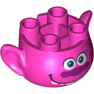 Minifig Head Special, with Ears and 4 Studs on Top, with Face with Big Smile and Teeth Print (Cooper)