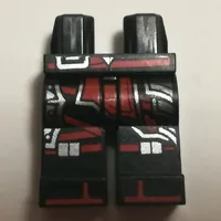 Hips and Black Legs with Dark Red and Silver Armor Print