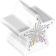 Duplo Brick Special 2 x 2 x 2, Star with Fireworks print