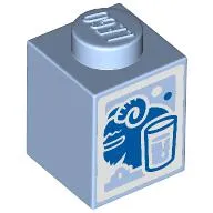 Brick 1 x 1 with Blue Milk / Bantha Carton Print