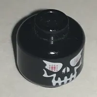 Minifig Head Alpha Team Ogel Minion, Skull Evil with Eyebrows, White Print, Red Eyes [Blocked Open Stud]