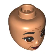 Minidoll Head, Reddish Brown Eyes, Black Eyebrows, Wrinkles print