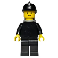 Fireman, Plain Black, Black Helmet, Light Gray Airtanks