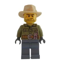 Volcano Explorer, Male, Olive Green Torso, Sand Blue Legs, Tan Hat