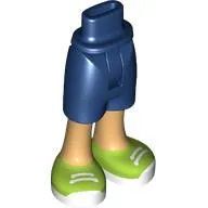 Minidoll Hips and Mid-Length Shorts with Warm Tan Legs, Lime Shoes, White Laces, Soles print