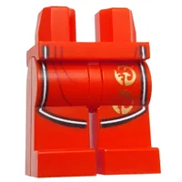 Hips and Red Legs with Robe End, White/Black Trim, Gold Symbols print