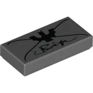 Tile 1 x 2 with Bat and Cursive Writing Print