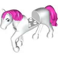 Animal, Horse with Raised Leg, Dark Pink Mane and Tail, Dark Azure Eyes print