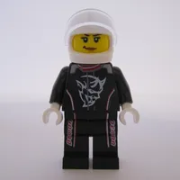 Race Driver, Black Torso, Black Legs, White Helmet. Demon