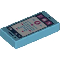 Tile 1 x 2 with Smart Phone, Phone, Speech Bubble, Note, Play Button, Signal Strength and Battery Level Print