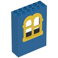 Fabuland, Building, 2 x 6 x 7 with Window, Rectangular Yellow