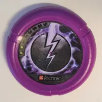 Large Figure Throwing Disk, Electro / Energy, 2 Pips, Lightning Logo Print