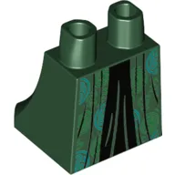 Hips and Legs Under Dress/Robe with Black Underdress, Green and Azure Decorations Print