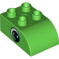 Duplo Brick 2 x 3 with Curved Top and Eye Print on Both Sides