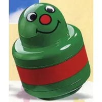 Primo Brick 1 x 1 with Round Rattle, Face and Red Stripe Print