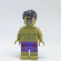 Hulk, Dark Purple Pants, Printed Dark Red Stripes and Avengers Logo