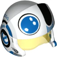 Helmet with Visor Rebel Pilot, Cheek Protectors, Trans-Yellow Visor and Blue and Black Details Print