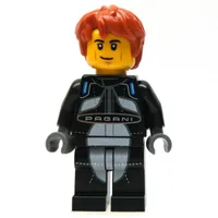 Race Driver - Black Torso, Black Legs, Dark Orange Hair