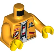 Torso Jacket with Patches, White Shirt, Bright Light Orange Arms, Yellow Hands