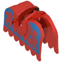 Animal / Creature Accessory, Horse Barding with Blue Dragons (Blue on Red) Print