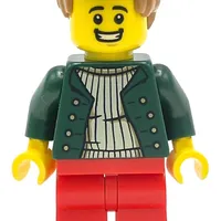 Pizza Delivery Driver - Dark Green Torso, Red Legs, Medium Nougat Hair