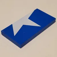 Tile 2 x 4 with Half White Star print