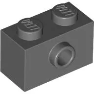 Brick Special 1 x 2 with 1 Center Stud on 1 Side, Bottom Stud Holder