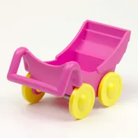 Duplo Pram (Baby Carriage, Stroller) with Yellow Wheels - Complete Assembly