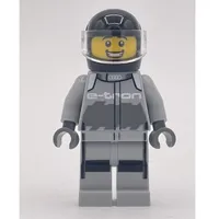 Race Driver - Light Bluish Grey Racing Suit, Black Helmet