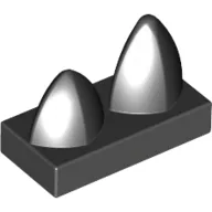 Tile Special 1 x 2 with Two Vertical Teeth / Tooth