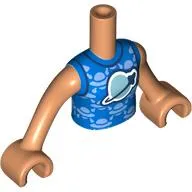 Minidoll Torso Girl with Blue Shirt, Bright Light UFOs, Classic Space Logo print, Nougat Arms and Hands