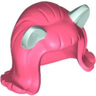 Hair Mid-Length Flipped Ends, Short Bangs, and Cat Ears Light Aqua Print