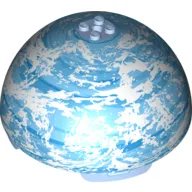 Dome Hemisphere 11 x 11 with 2 x 2 Studs on Top and Endor Blue / White Planet Print [75010]