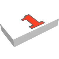 Tile 1 x 2 with Red '1' Print