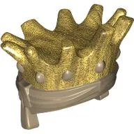 Minifig Headwear Turban with Crown gold pattern