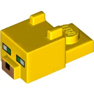 Animal Body Part, Cat Head 1 x 2 with Cube with Ears, Nose and Pixelated Face print (Ocelot)