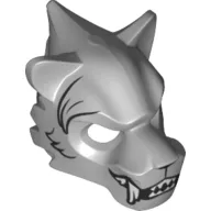 Mask Tiger with White Fangs, Black Fur and Open Mouth with Teeth Print