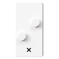 Braille Brick 2 x 4 with 2 Studs ⠔ and 'x' print