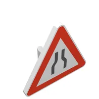 Road Sign Clip-on 2.2 x 2.667 Triangular with Narrow Road Print