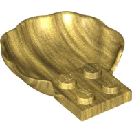Animal Body Part, Clam / Scallop Half Shell with 4 Studs
