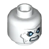 Minifig Head Mr Freeze, Eyebrows, Blue Eyes, Wrinkles, Angry Expression Print