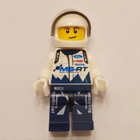 Race Driver, White Torso, Dark Blue Legs, White Helmet, Ford
