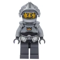 Knight - Crown Symbol, Pearl Grey Breastplate, Dark Bluish Grey legs
