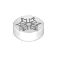 Tile Round 1 x 1 with 6 Pointed Snowflake