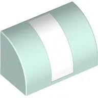 Brick Curved 1 x 2 x 1 No Studs with White Stripe Print